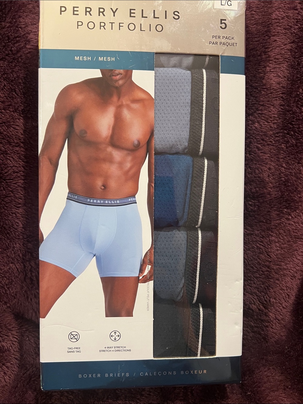 Perry Ellis portfolio Mesh Boxer Briefs - 5 Pack L MSRP $42